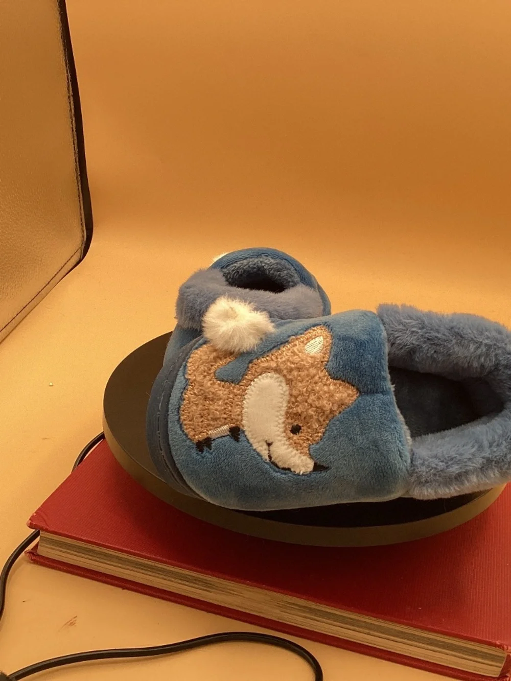 Mario blue fox toddler slippers size 16-17